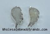 NGP1821 18*35mm - 20*40mm wing-shaped druzy agate pendants