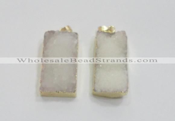 NGP1823 15*30mm - 20*35mm rectangle druzy agate pendants