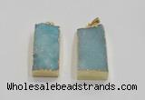 NGP1824 15*30mm - 20*35mm rectangle druzy agate pendants