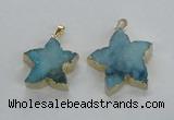 NGP1827 30*32mm - 38*40mm star druzy agate gemstone pendants