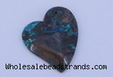 NGP183 40*45mm heart chrysocolla gemstone pendant jewelry