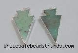 NGP1830 25*45mm arrowhead australia chrysoprase pendants