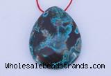 NGP185 30*38mm flat teardrop chrysocolla gemstone pendant jewelry