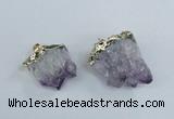 NGP1859 20*25mm - 30*40mm nuggets druzy amethyst pendants