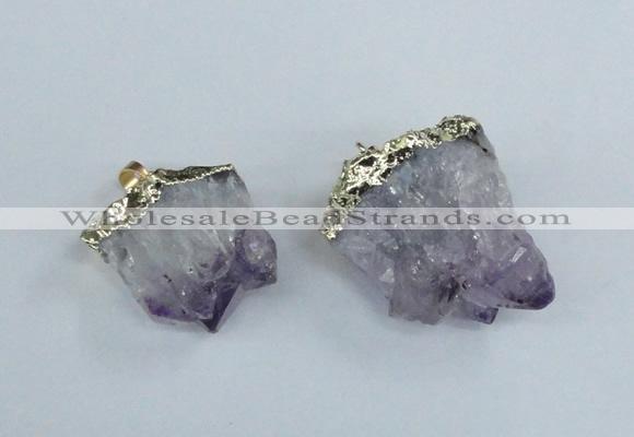 NGP1859 20*25mm - 30*40mm nuggets druzy amethyst pendants