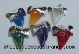 NGP1894 35*45mm - 38*55mm teeth-shaped agate gemstone pendants