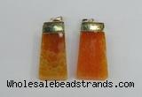 NGP1905 18*40mm - 20*50mm trapezoid agate gemstone pendants