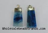 NGP1908 18*40mm - 20*50mm trapezoid agate gemstone pendants