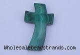 NGP191 30*51mm cross synthetic malachite gemstone pendant jewelry