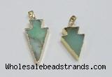 NGP1918 16*30mm - 20*38mm arrowhead australia chrysoprase pendants