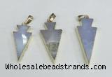 NGP1920 15*30mm - 18*40mm arrowhead agate gemstone pendants