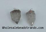 NGP1934 18*35mm - 20*40mm faceted nuggets white crystal pendants