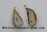 NGP1968 25*40mm - 30*50mm freeform druzy agate gemstone pendants