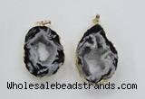 NGP1973 25*40mm - 30*50mm freeform druzy agate gemstone pendants