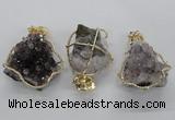 NGP1992 35*40mm - 40*45mm freeform druzy amethyst pendants