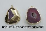 NGP1996 35*45mm - 40*50mm freeform plated druzy agate pendants