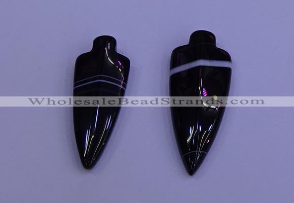 NGP2050 15*40mm - 18*45mm arrowhead striped agate pendants