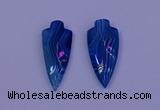 NGP2054 15*40mm - 18*45mm arrowhead striped agate pendants