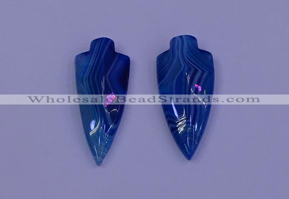 NGP2054 15*40mm - 18*45mm arrowhead striped agate pendants