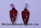 NGP2060 15*40mm - 18*45mm arrowhead striped agate pendants