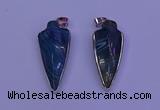 NGP2061 15*40mm - 18*45mm arrowhead striped agate pendants