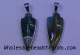 NGP2062 15*40mm - 18*45mm arrowhead striped agate pendants