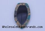 NGP210 30*50mm fashion dyed imperial jasper & black stone pendant