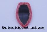 NGP211 30*50mm fashion dyed rhodochrosite & black stone pendant