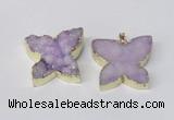 NGP2118 22*30mm - 25*30mm butterfly druzy agate gemstone pendants