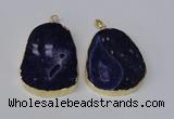 NGP2216 30*40mm - 40*45mm freeform druzy agate gemstone pendants