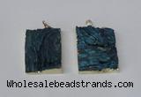 NGP2250 30*40mm - 40*45mm rectangle druzy agate gemstone pendants