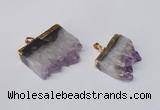 NGP2252 25*35mm - 35*40mm freeform druzy amethyst pendants