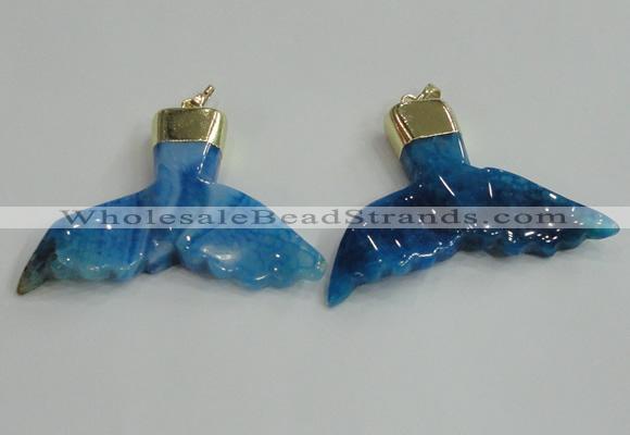 NGP2272 38*55mm - 40*60mm fishtail agate gemstone pendants