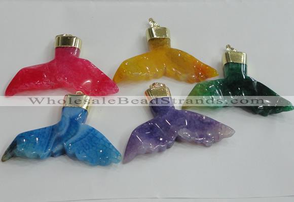 NGP2274 38*55mm - 40*60mm fishtail agate gemstone pendants