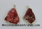 NGP2284 30*40mm - 40*50mm freeform sea sediment jasper pendants