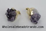 NGP2290 18*25mm - 22*30mm nuggets druzy amethyst pendants