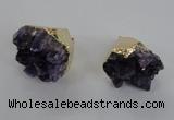 NGP2291 25*30mm - 30*35mm nuggets druzy amethyst pendants