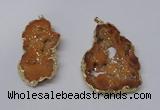 NGP2323 35*45mm - 45*55mm freeform plated druzy agate pendants