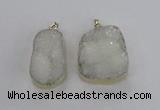 NGP2364 25*40mm - 35*45mm freefrom druzy agate pendants