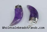 NGP2378 20*48mm - 22*50mm oxhorn agate gemstone pendants