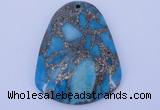 NGP238 37*47mm dyed golden turquoise & pyrite gemstone pendants