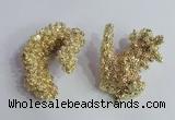 NGP2396 20*40mm - 30*50mm freeform plated natural coral pendants