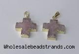 NGP2400 25*26mm - 27*28mm cross druzy agate pendants wholesale