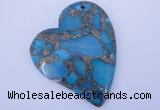 NGP242 39*47mm dyed golden turquoise & pyrite gemstone pendants