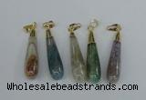 NGP2438 10*40mm teardrop agate gemstone pendants wholesale