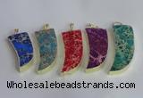 NGP2445 18*40mm - 20*50mm horn sea sediment jasper pendants