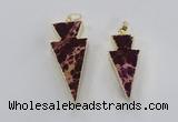 NGP2448 18*38mm - 22*45mm arrowhead sea sediment jasper pendants