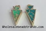 NGP2451 18*38mm - 22*45mm arrowhead sea sediment jasper pendants