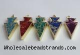 NGP2453 18*38mm - 22*45mm arrowhead sea sediment jasper pendants