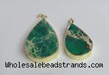 NGP2458 20*30mm - 30*35mm flat teardrop sea sediment jasper pendants